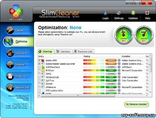 SlimCleaner v 1.8.13603.42341 (x32/x64/ENG) - Тихая установка